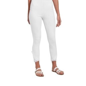 Lysse White Tulip Fringe Ankle Denim Jeans / Pants Size Small
